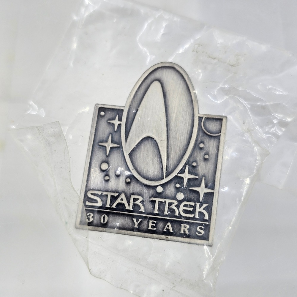 Star Trek 30 Years Hallmark Anniversary Lapel Pin Silver Pewter Tone